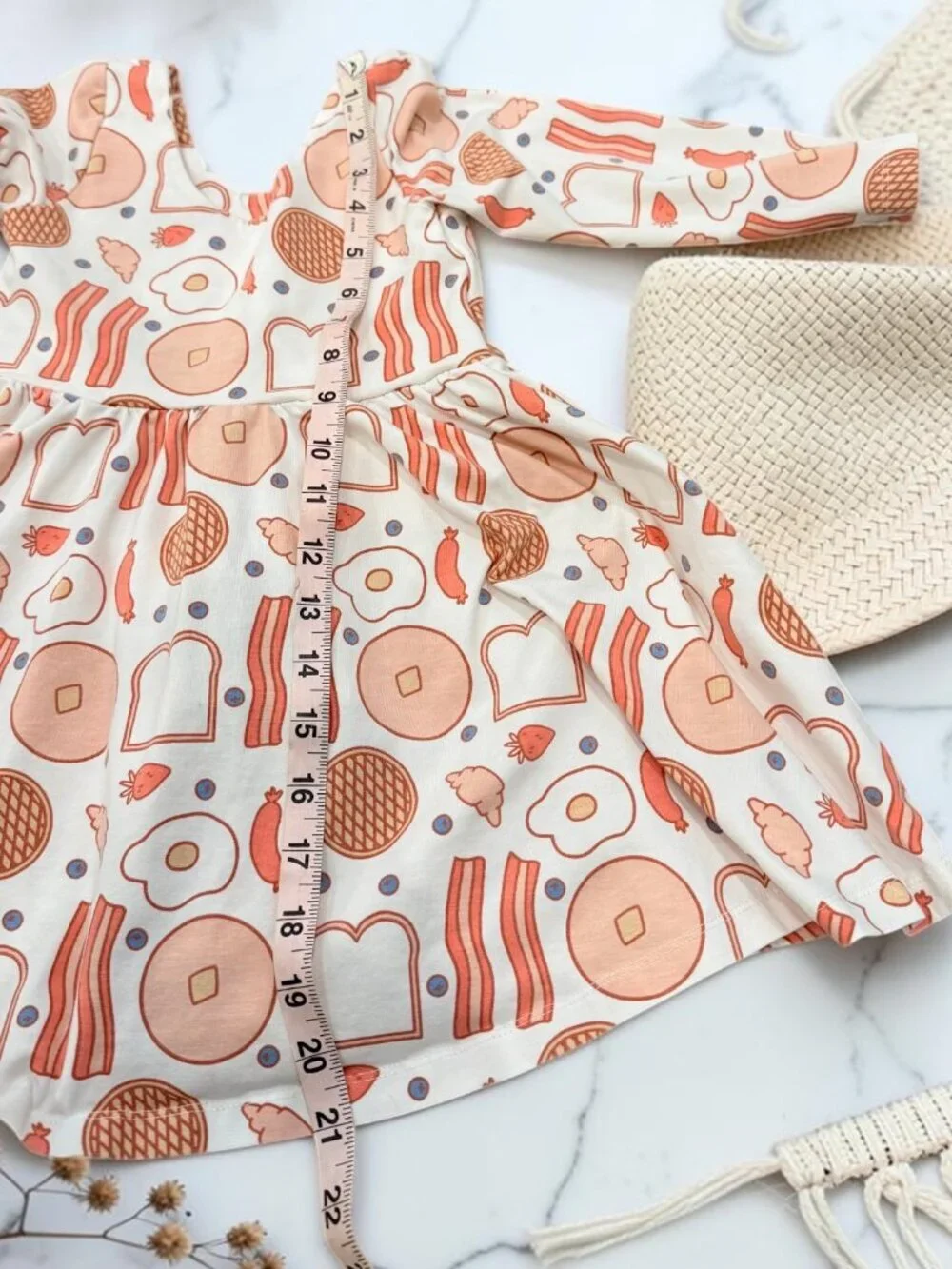 Monica + Andy Breakfast Print Long Sleeve Let's Dance Twirl Dress Size 4T